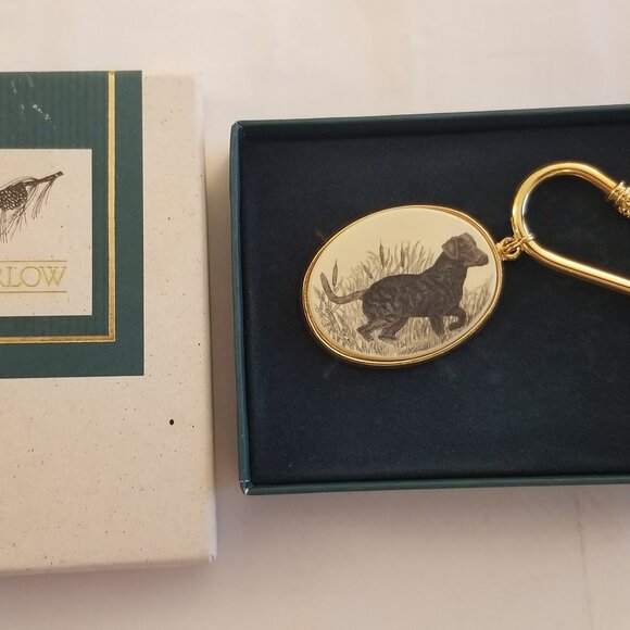 Beautiful vintage Barlow scrimshaw Labrador Retriever keychain - Picture 7 of 8